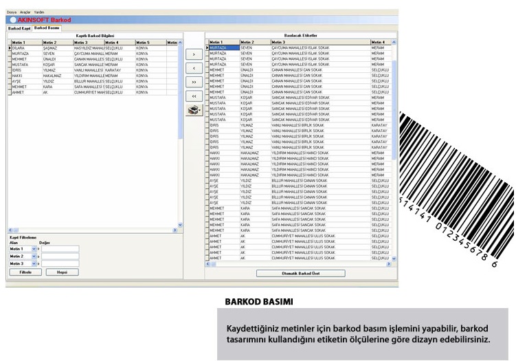 AKINSOFT Barkod Programı
